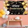 KatchOn, Happy Anniversary Banner Black and Gold - XtraLarge, 72x44