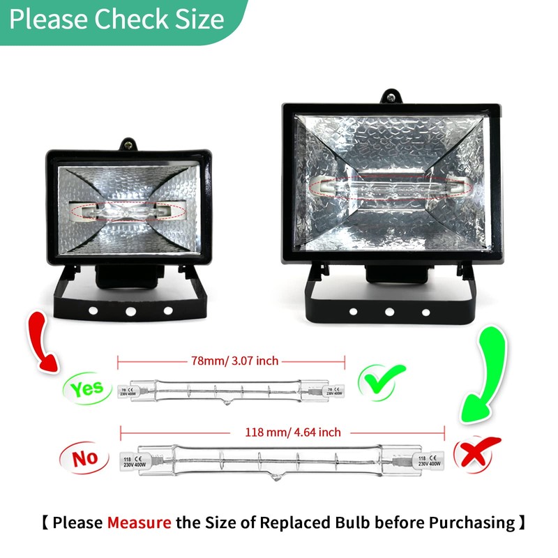 Jaenmsa R7S Bulbs, 5 Pack Halogen Bulbs R7S T3 78mm