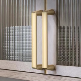 Myxekllo Gold Cabinet Drawer Pulls, 96mm Brushed Brass Pulls Handles for Dresser Drawers Bathroom Cabinet Hardware, 4 Pack