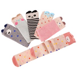 MOGGEI Kids Girls Knee High Socks Gift Long Crazy Silly Tall Funny Boot Cute Animal Child Fun Gift Stocking Stuffer Socks 6 Pairs Girls Socks(Animal A)