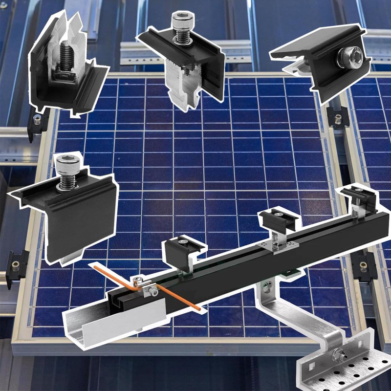 4 Piece End Clamp Bracket Balcony Power Station 30 mm