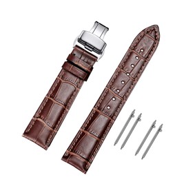 Moran Genuine Leather Watch Band with Quick-Release Polished D Buckle for Men and Women, 18 - 24 mm Wide, Calf Leather Replacement Watch Strap, Waterproof, Sweatproof