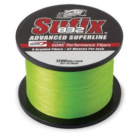 Sufix 832 Braid Line-1200 Yards (Neon Lime, 40-Pound)