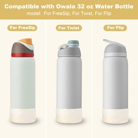 Beonsky 2 PCS Glitter Silicone Boot for Owala Water Bottle 32 oz, Anti-Slip Protective Sleeve for FreeSip/Twist/Flip Stainless Steel Water Bottles Accessories