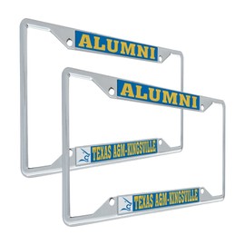 Desert Cactus Texas A&M University Kingsville Car Accessories Metal License Plate Frame for Front or Rear of Car (Alumni 2 Pack)