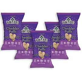 Vegan Rob's Plant Based Dairy Free Cheddar Puffs Certified Gluten Free Kosher(OU) Kosher 3.5 oz - 5 pack