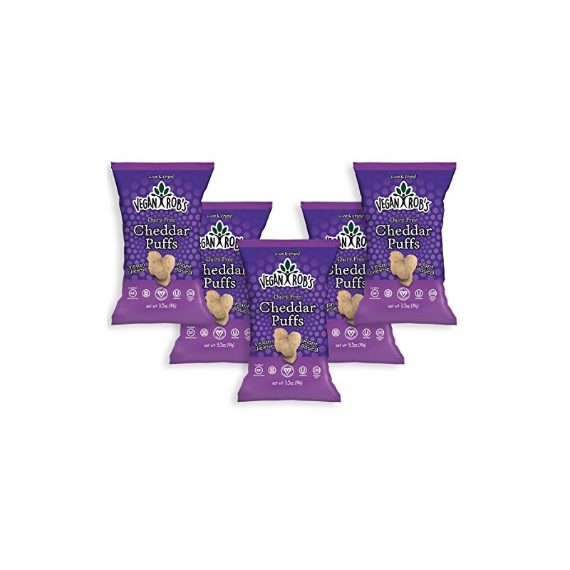 Vegan Rob's Plant Based Dairy Free Cheddar Puffs Certified Gluten