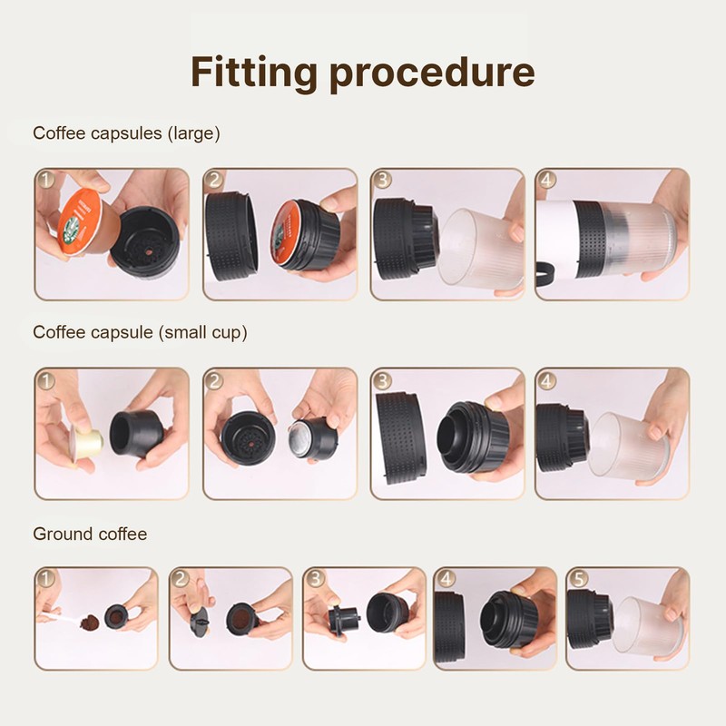 Irishom Portable Coffee Machine, 3 in 1 Cordless Electric Coffee