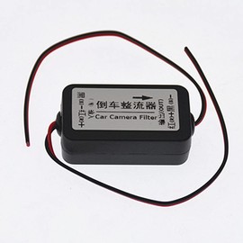 Car Rear View Rectifier, 12V DC Power Relay Capacitor Filter Connector for Backup Camera Rectifier Auto Car Camera Filter