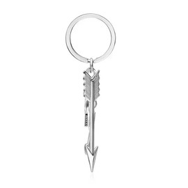 Rosojodg Silver Bow and Arrow Key chain Arrow Keyring Boho Keychain Archer Gift Crossbow Bow Jewelry Archery Beading and Jewelry Findings Keyrings and Keychains(1.1x6.5cm)