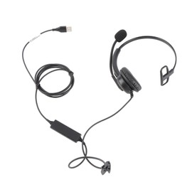 Single Ear Headset Comfortable Lightweight Noise Canceling Wired Computer Headset with Mic for Call Center Office USB Port