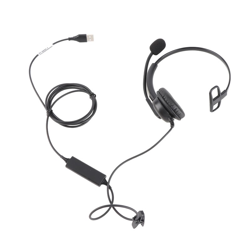 Single Ear Headset Comfortable Lightweight Noise Canceling Wired Computer Headset