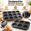 Square Muffin Pan for Home Baking – Nonstick Carbon Steel