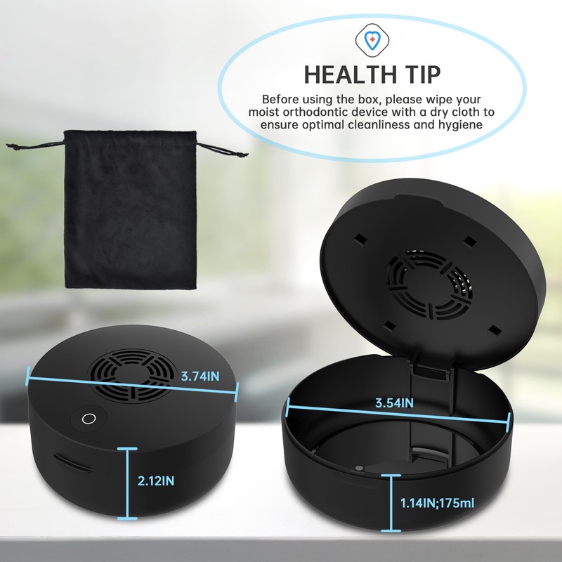 Voraiya UV Retainer Case with Fan, UVC Retainer Cleaner, Aligner