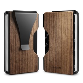 DUGRAFT Minimalist Mens Card Wallet - Slim RFID Blocking Front Pocket Credit Card Holder - Metal Men Wallets with Money Clip for 15+ Cards