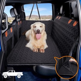 MAXFUT Truck Dog Seat Cover Back Seat,Back Seat Extender for Truck,Dog Hammock,Hard Bottom Car Seat Cover,Pet Seat Cover for F150/RAM1500/Silverado