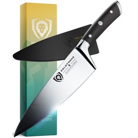DALSTRONG Chef Knife - 6 inch - Gladiator Series - Forged ThyssenKrupp High Carbon German Steel - Razor Sharp Kitchen Knife - Full Tang - Black G10 Handle - Sheath Included - NSF Certified