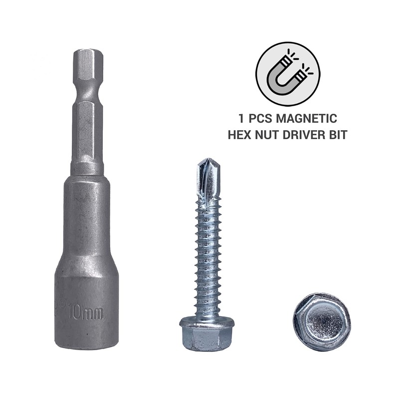 30pcs DIN 7504K Galvanized Steel 6.3 x 38mm Screws Self