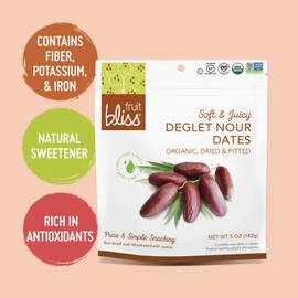 Fruit Bliss Organic Deglet Nour Dates, 5 Ounce - 6 per case.