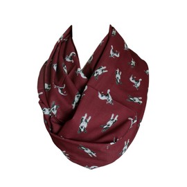 Etwoa Boston Terrier Claret Red Print Infinity Scarf Circle Loop Scarf