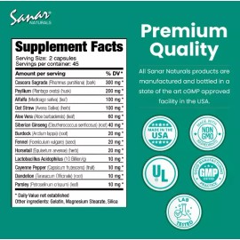 Sanar.Naturals Pastillas para desinflamar los gases en el estomago colon limpiar intestino