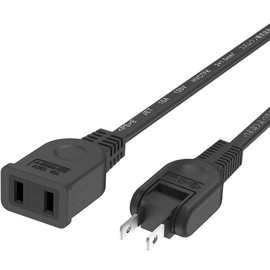 SIBLING Extension Cord, 6.6 ft (2 m), Black, 1 Outlet, 180 Degree Swing Plug, Power Extension Cord, 15A, 1500W, 6.6 ft (2 m), Fire Prevention Insulation Cap, Power Supply, Power Supply, Power Supply,