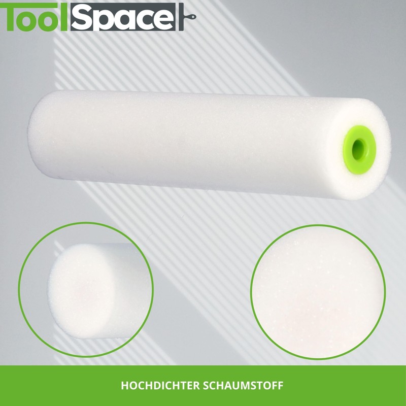 ToolSpace 10x Polyurethane Foam Cartridges for Paint Rollers - 15cm