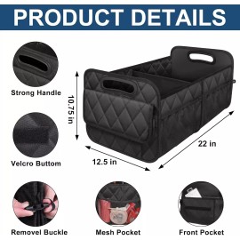 Car Trunk Backseat Organizer Collapsible Car Trunk Backseat Organizer Foldable Cargo Storage for Sedan SUV