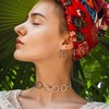 Bali Style Tribal Ball Bead Continuous Endless Round Hoop Earrings