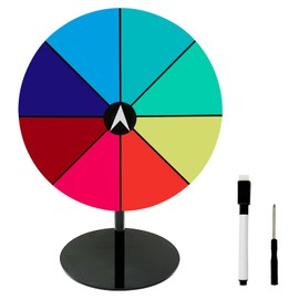 Spinning Prize Wheel with Dry Erase Marker, 8 Slots Spinner with Stand, Tabletop Roulette Wheel of Fortune for Party Birthday Wedding, Games, Trade Shows and Carnival Events (8 Inch)