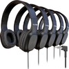 Bulktech Wired On-Ear Leather Headphones with 3.5mm Connector, Oval Metal