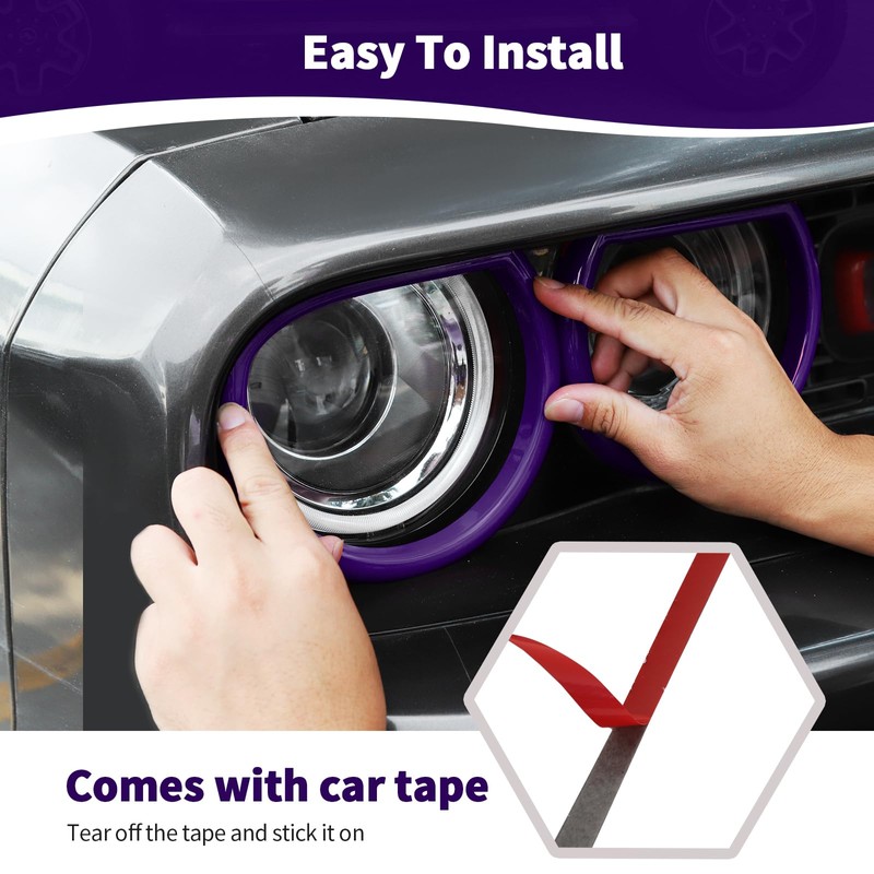 for Challenger Headlight Cover Trim Fit for Dodge Challenger 2015-2023