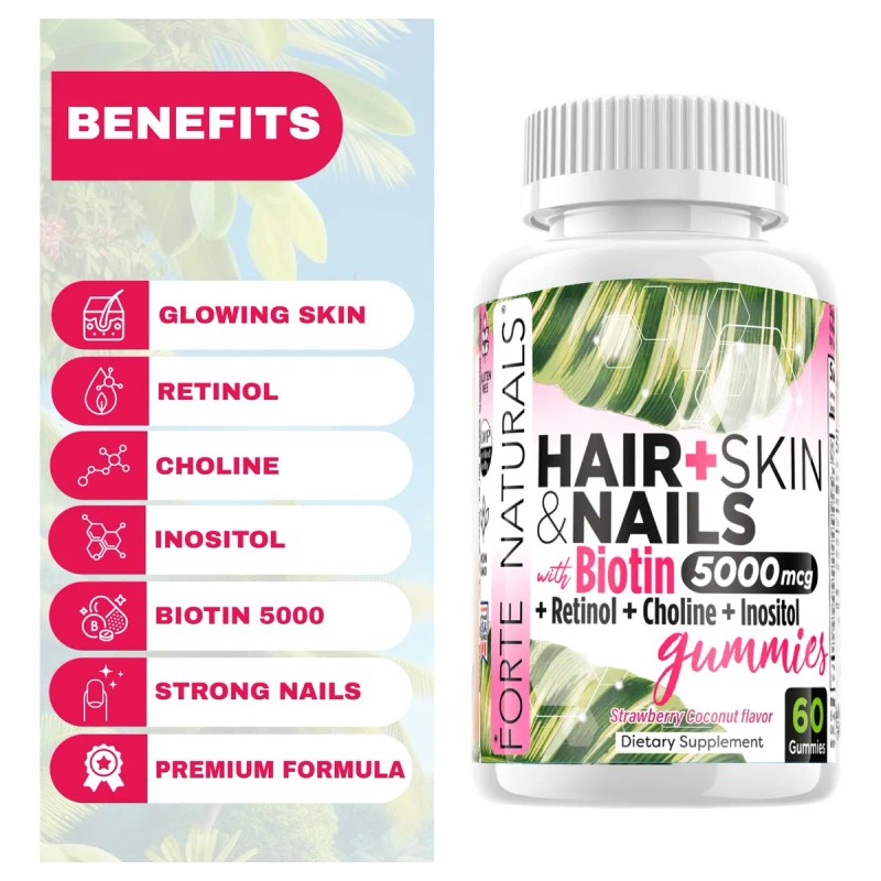 Forte Naturals Gomitas Biotina 5000mcg Cabello Piel Uñas N/a