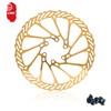 CNC Bike Disc Brake Rotor 160mm，MTB Brake Rotor With Bolts，2pcs（Gold）