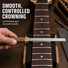 Diamond Guitar Fret Crowning File for Guitar Repair – 4 Groove Sizes with Fretboard Protector
