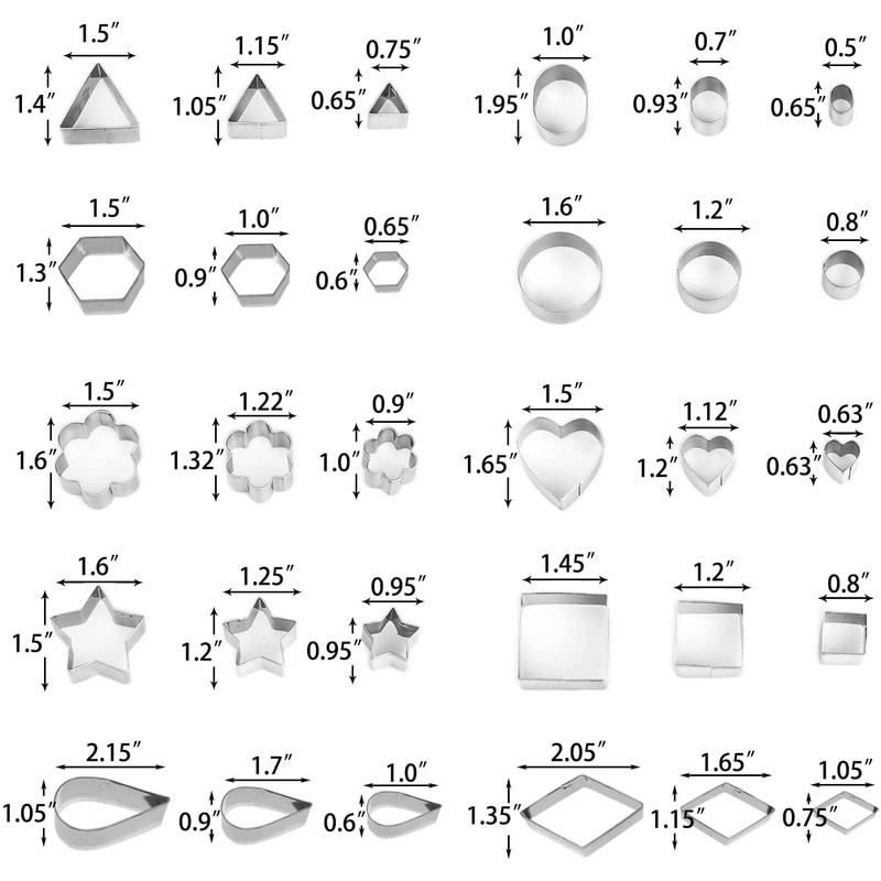 Cookie Cutters, Set of 30, Vegetable Cutters, Vegetable Cutters, Handmade,