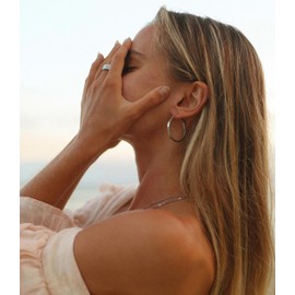 LOUMILEO Sterling Silver Hoop Earrings for Women Hypoallergenic Silver Hoops Earrings for Women Lightweight Large Silver Hoop Earrings Big Silver Hoops 50mm