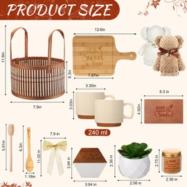 RimCereal House Warming Gifts New Home - Housewarming Gift Baskets for Couples Women Men New Apartment Home Buyers Presents Closing Gifts Set Ideas(Natural)