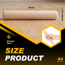 Qunclay 4 Pcs Climbing Hard Wood Pegs for Peg Boards, 6.5" in Length Oak Peg Board Climbing Holds for Body Building, Grip/core Strength and Endurance Training