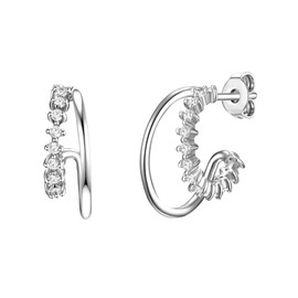 Glanzstücke München Women's Earrings 925 Sterling Silver with Zirconia, Silver, Cubic Zirconia