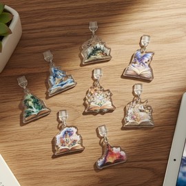 TAKEALOOKO Dust Plug Charms Type-C for Kindle - 9Pcs Fantasy Book World Theme USB-C Pendants, Mystical Aesthetic Book Accessories for Kindles E-Readers Tablets and Bookish Women Men