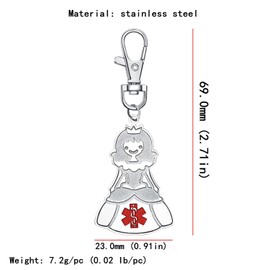 COMTRUD Emergency Medical Gifts Princess Keychain Medical Symbol Charms Emergency Medical Graduation Gifts (ASTHMA)