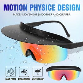 OZOKSKS Wide Hat Brimmed cycling sunglasses, Sport Running Sunglasses Women Men Teens Cycling Sun Glasses UV Protection Driving (Black Frame Red Lens)