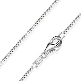 Materia Venetian chain, sterling silver 925, in 40 cm, 45 cm, 50 cm, 60 cm, and 70 cm, 1 mm necklace plus jewellery box, Silver