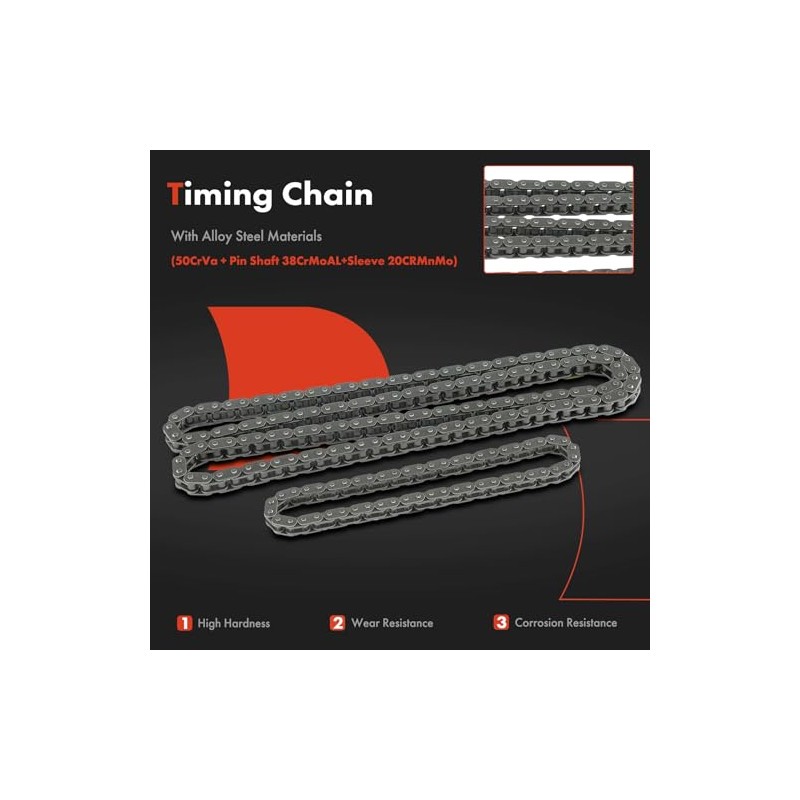 A-Premium Kit de 11 Cadenas Distribución c/Piñón, Tensor y Guía