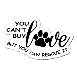 2 Pack Love Dog Cat Pet Rescues Car Decal – Bad Fish Custom Decals – Funny Cute Sticker - Premium Gloss Permanent Vinyl Waterproof 6 Year Indoor Outdoor (Black, 1)