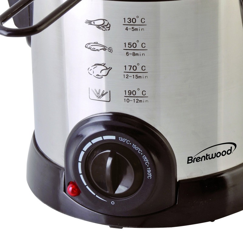 Brentwood DF-701 Electric Deep Fryer, 1-Liter, Stainless Steel