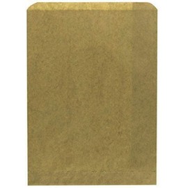 N'icePackaging - 50 Qty 5" x 7" Brown Kraft Flat Plain Paper Gift Bags or Patterned Decorative Bags for candy, cookies, merchandise, pens, sales, trade shows, Party favors, showers, holidays, events and gifts