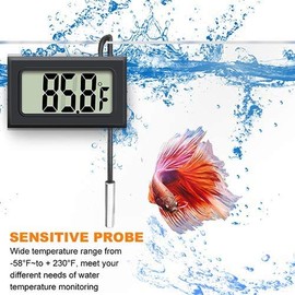ZHITING Indoor Thermometer, Mini LCD Digital Thermometer Hygrometer, Aquarium Thermometer, Reptile Thermometer, for Vehicle, Reptiles, Terrarium, Aquarium, Fridge