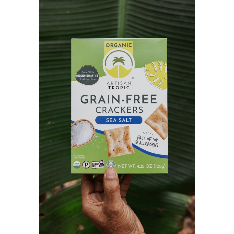 Artisan Tropic Sea Salt Crackers, Gluten Free, Grain Free, 4.25